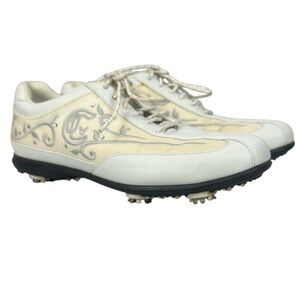 Callaway Savory White and Cream Golf Shoes with Rhinestones Size 7.5